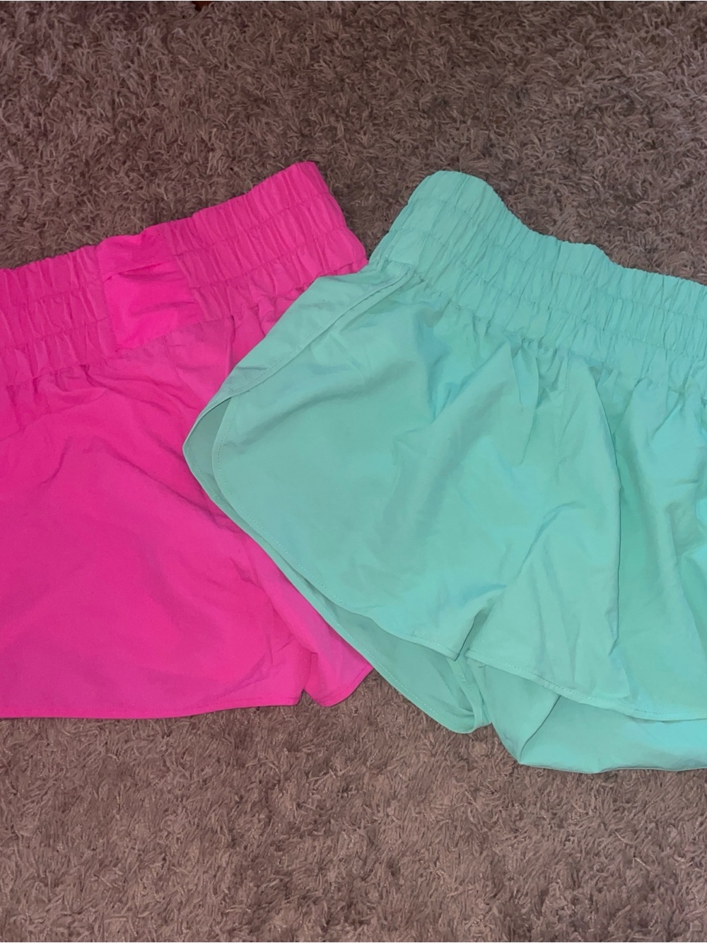 Zenana Outfitters Women's Athletic Shorts - Hot Pink & Mint